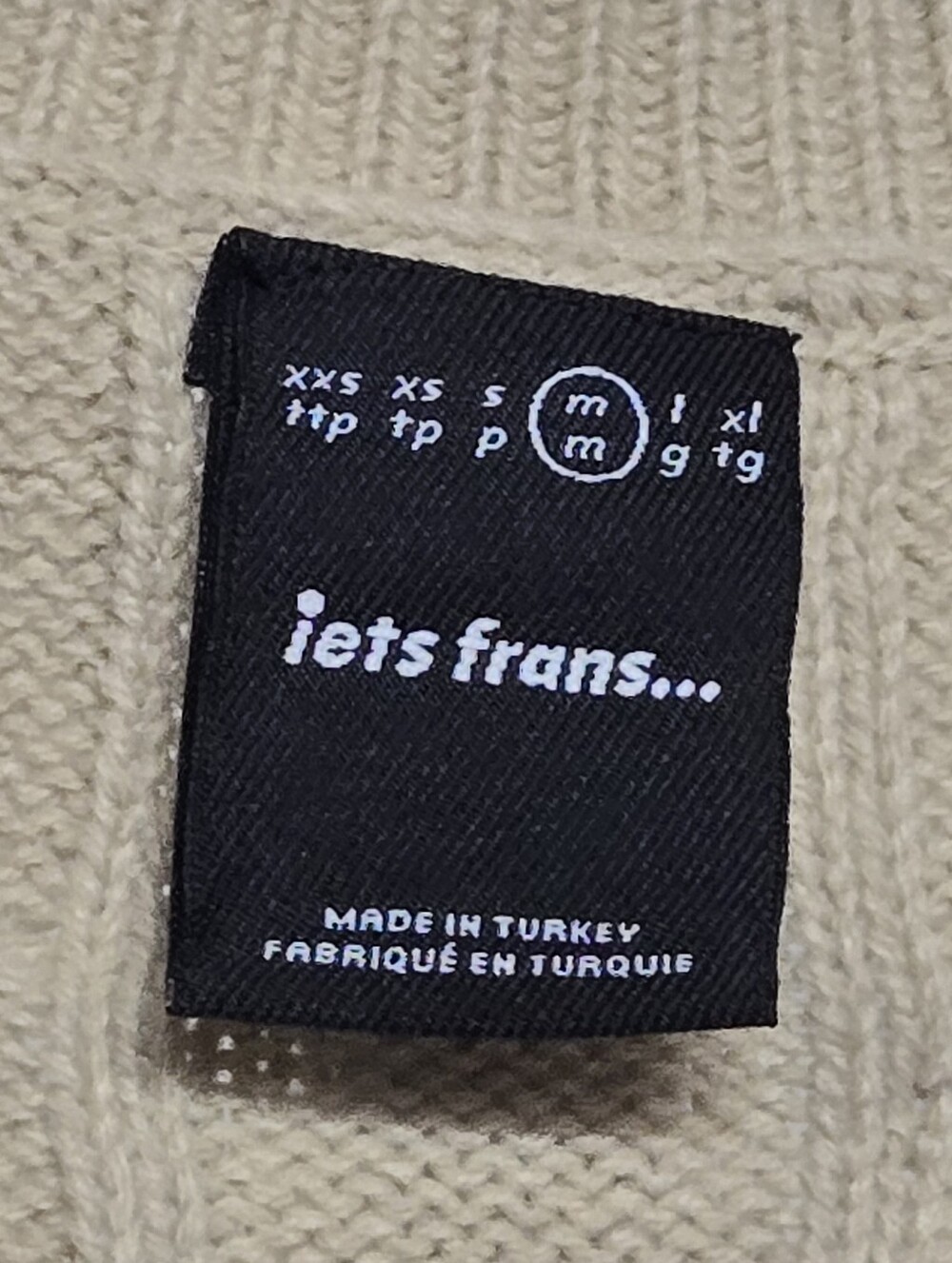 Iets Frans Beige V-Neck Sweater Vest Sz Medium Urban Outfitters - Picture 5 of 7